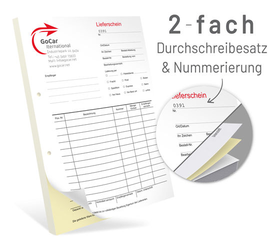 1219010121 Durchschreibesätze 2-fach geblockt, DIN A4, mit Nummerierung Durchschreibesätze 2-fach geblockt, DIN A4, mit Nummerierung