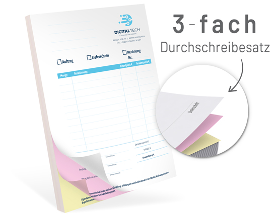 1219010114 Durchschreibesatz 3-fach geblockt DIN A5 Durchschreibesatz 3-fach geblockt DIN A5