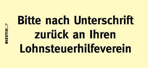 1301010139 BIZSTIX® Business Haftnotizen "Bitte nach Unterschrift zurück an Ihren Lohnsteuerhilfeverein" BIZSTIX® Business Haftnotizen "Bitte nach Unterschrift zurück an Ihren Lohnsteuerhilfeverein"