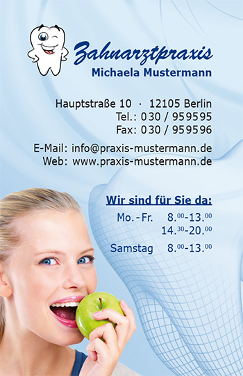 Visitenkarte "gesundes Lächeln" Visitenkarte "gesundes Lächeln"
