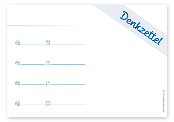 Terminzettel Classic #1.4 Terminzettel Classic #1.4