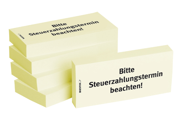 BIZSTIX® Business Haftnotizen "Bitte Steuerzahlungstermin beachten!"