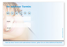 1215010124 Terminzettel "healthy Smiles" - 1 Termin mit Wochentagen Terminzettel "healthy Smiles" - 1 Termin mit Wochentagen
