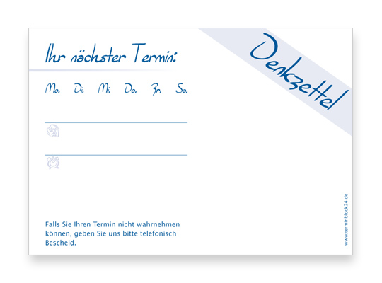 Terminzettel Classic #1 blau Terminzettel Classic #1 blau