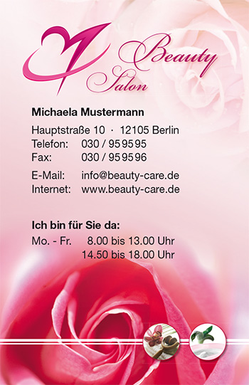 1212010110 Visitenkarte "duftende Rose" Visitenkarte "duftende Rose"