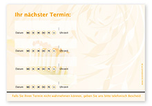 Terminzettel "Zahnbürste" - 4 Termine mit Wochentagen