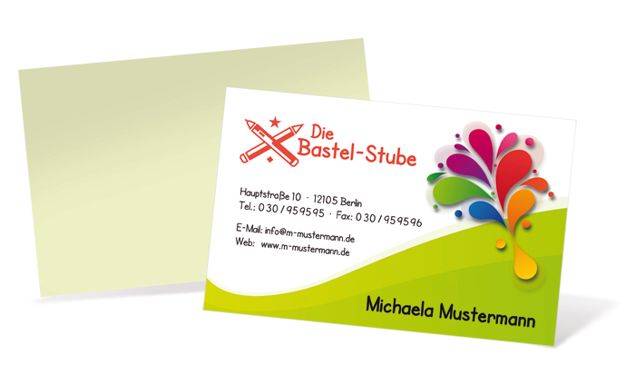 1212020284 Visitenkarte "Farbklecks" Landscape Visitenkarte "Farbklecks" Landscape