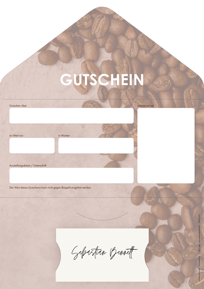 Gutscheinkarte Classic "Kaffebohnen" individuell Gutscheinkarte Classic "Kaffebohnen" individuell