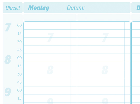 Terminplaner 2 Spalten - 15 Minuten-Takt