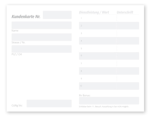 Kundenkarte "Harmonie"
