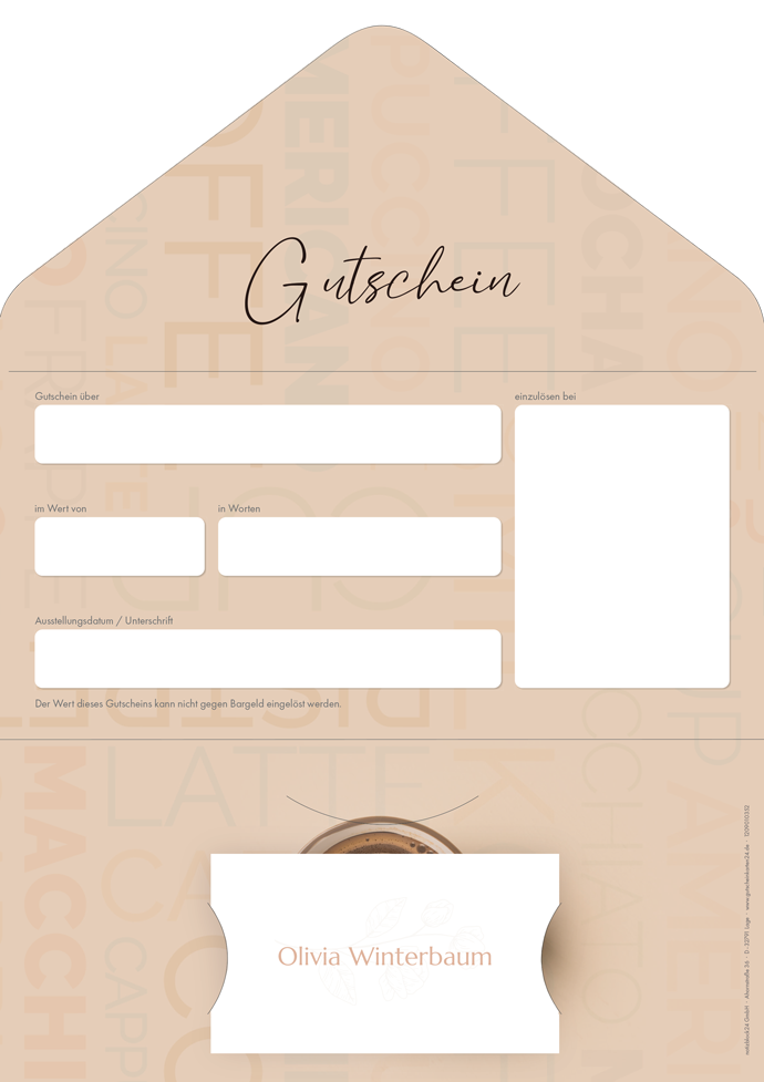 Gutscheinkarte Classic "Coffee Time" individuell Gutscheinkarte Classic "Coffee Time" individuell