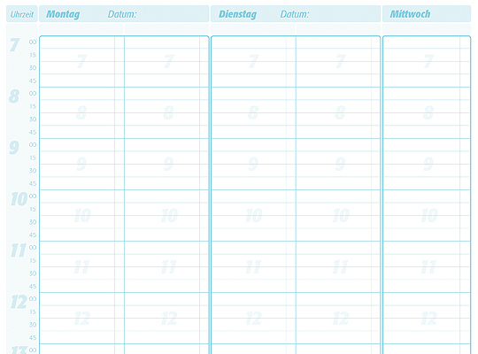 Terminplaner 2 Spalten - 15 Minuten-Takt