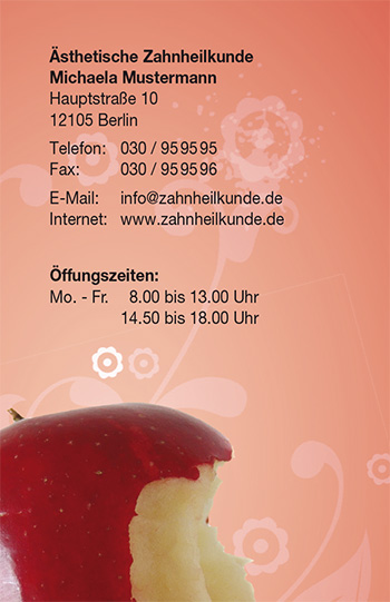 1212010136 Visitenkarte "bissfest" Visitenkarte "bissfest"