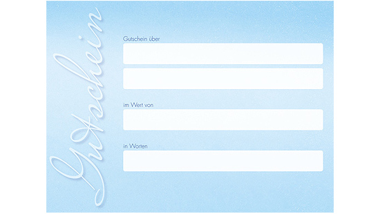 Gutschein-Klappkarten "blue surprise" Gutschein-Klappkarten "blue surprise"