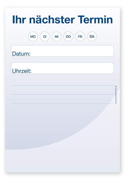 Terminzettel Senior "Blue Motion" Terminzettel Senior "Blue Motion"