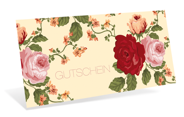 1209010296 Gutscheinkarte Classic "vintage rose" Gutscheinkarte Classic "vintage rose"