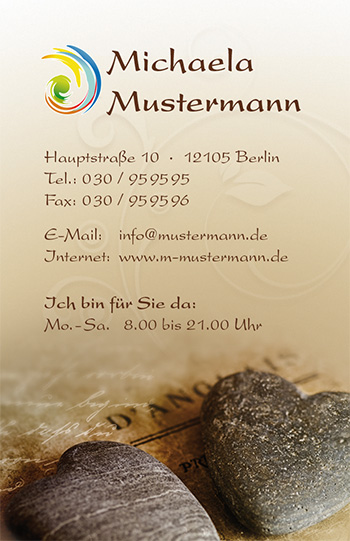 Visitenkarte "Steinherzen"