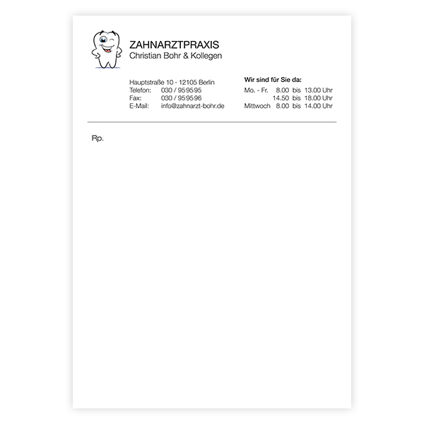 Privatrezept Classic mit Eindruck Privatrezept Classic mit Eindruck