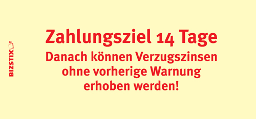 1301010131 BIZSTIX® Business Haftnotizen "Zahlungsziel 14 Tage" BIZSTIX® Business Haftnotizen "Zahlungsziel 14 Tage"