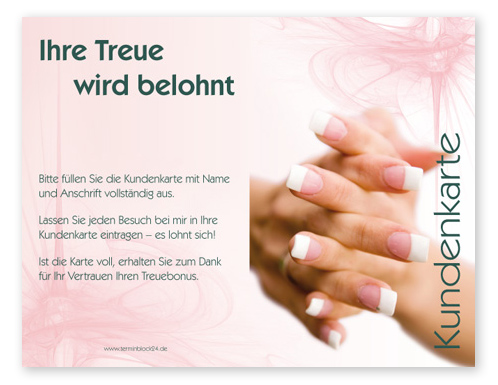 1206010108 Kundenkarte "sanfte Berührung" Kundenkarte "sanfte Berührung"