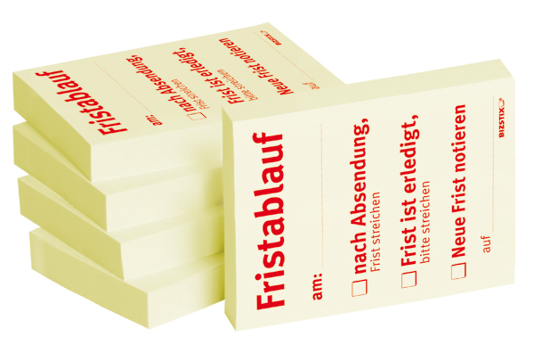 BIZSTIX® Business Haftnotizen "Fristablauf am" BIZSTIX® Business Haftnotizen "Fristablauf am"