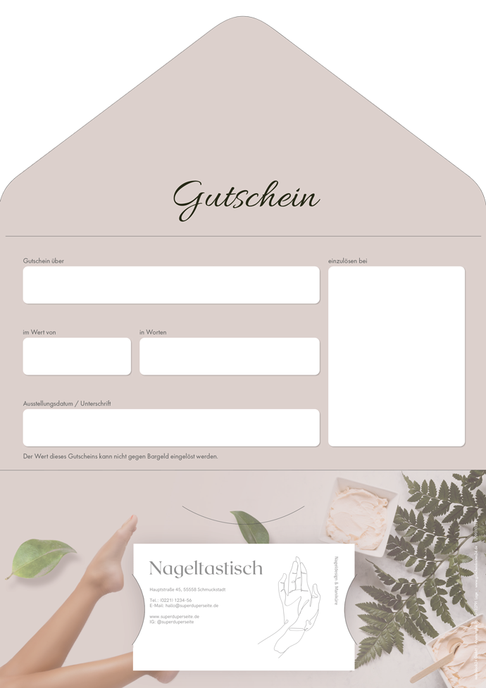 Gutscheinkarte Classic "Fußpflege" individuell Gutscheinkarte Classic "Fußpflege" individuell