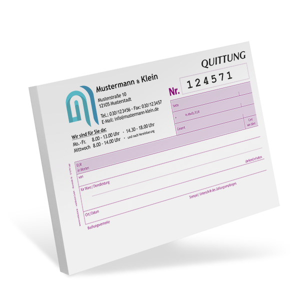 Quittungsblock #5 optional nummeriert Quittungsblock #5 optional nummeriert