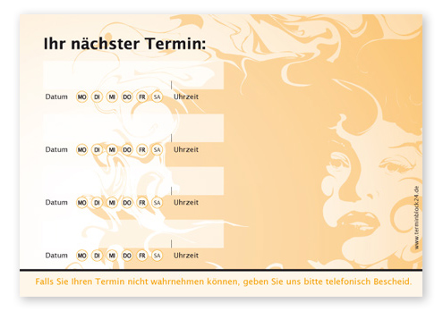 Terminzettel "Fire" - 4 Termine mit Wochentagen