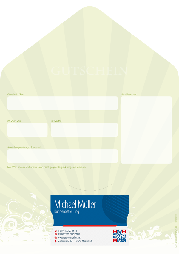 Gutscheinkarte Classic "green style" Gutscheinkarte Classic "green style"