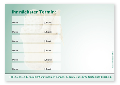 Terminzettel "Saunaliebe" - 6 Termine Terminzettel "Saunaliebe" - 6 Termine