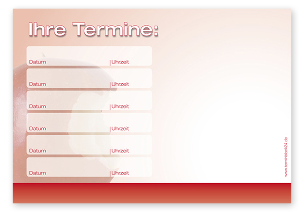 Terminzettel "bissfest" - 6 Termine Terminzettel "bissfest" - 6 Termine
