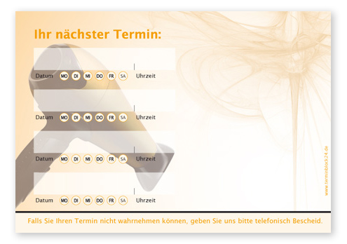 Terminzettel "Popart" - 4 Termine mit Wochentagen