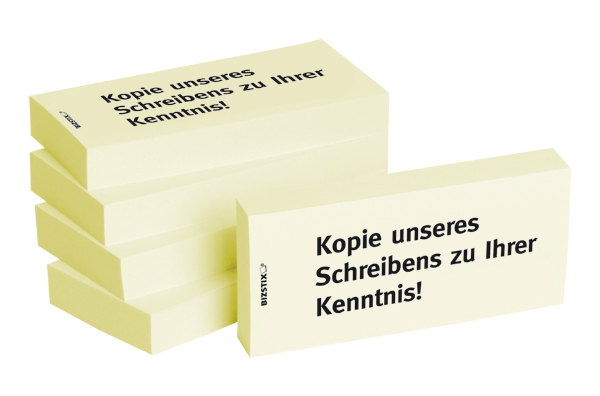 BIZSTIX® Business Haftnotizen "Kopie unseres Schreibens zu Ihrer Kenntnis!" BIZSTIX® Business Haftnotizen "Kopie unseres Schreibens zu Ihrer Kenntnis!"