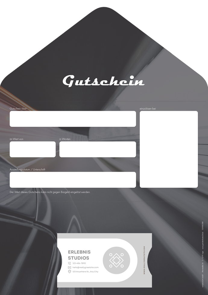 Gutscheinkarte Classic "Speed" individuell Gutscheinkarte Classic "Speed" individuell