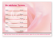 Terminzettel "zarte Rose" - 6 Termine