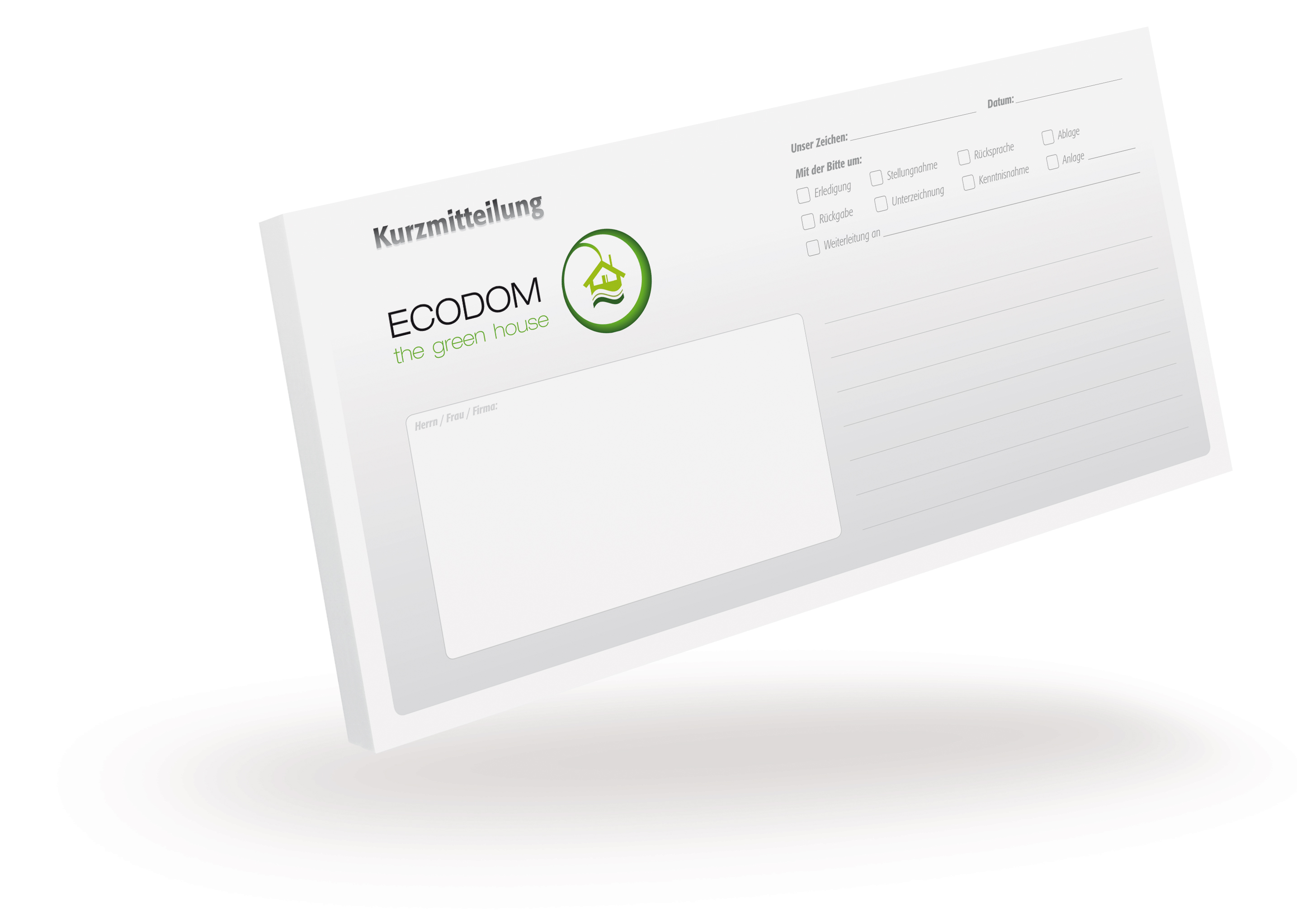 1304010202 Kurzmitteilungsblock DIN Lang - grau - Kurzmitteilungsblock DIN Lang - grau -