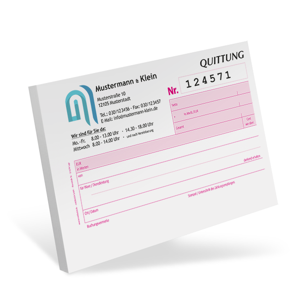 Quittungsblock #5 optional nummeriert Quittungsblock #5 optional nummeriert