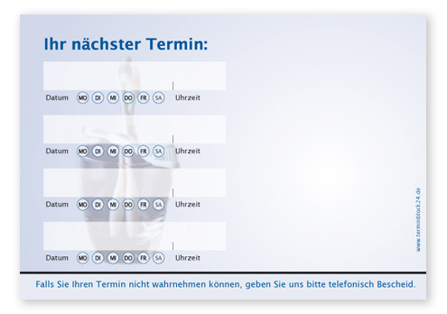 Terminzettel "teeth" - 4 Termine mit Wochentagen