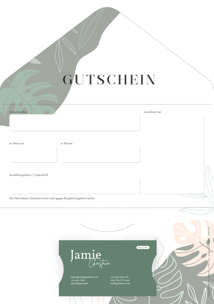 Gutscheinkarte Classic "Tropical" individuell Gutscheinkarte Classic "Tropical" individuell