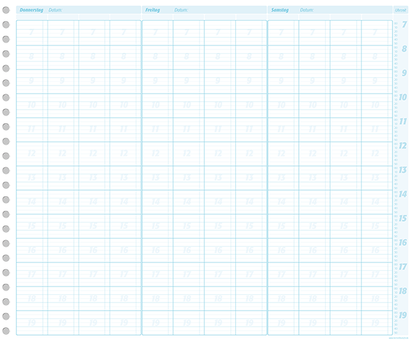 Terminplaner mit 4 Spalten im 20 Minuten-Takt
