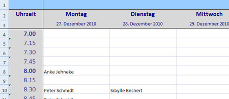 Excel Wochenplan Vorlage für deinen Planer 2024 erstellen