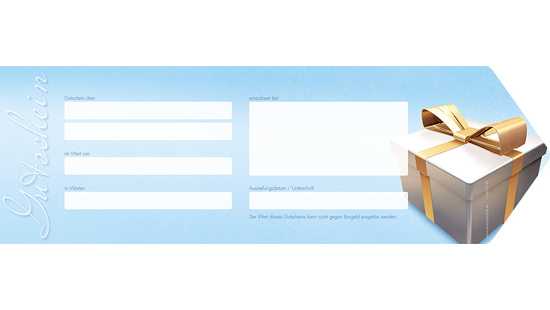 Gutschein-Klappkarten "blue surprise" Gutschein-Klappkarten "blue surprise"