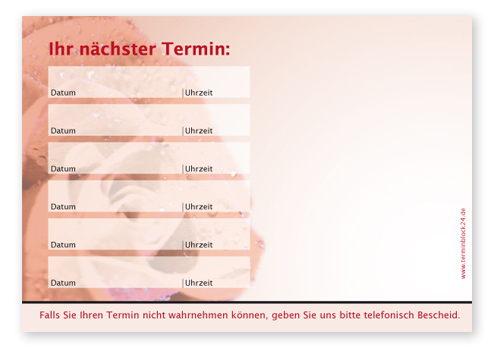 Terminzettel "einsame Rose" - 6 Termine Terminzettel "einsame Rose" - 6 Termine