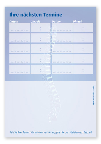 Terminzettel "Da Vinci" - 10 Termine mit Wochentagen Terminzettel "Da Vinci" - 10 Termine mit Wochentagen