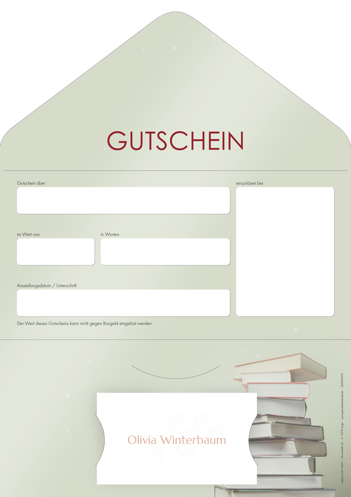 Gutscheinkarte Classic "Bücher" individuell Gutscheinkarte Classic "Bücher" individuell