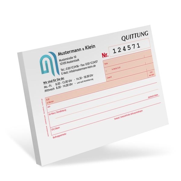 Quittungsblock #5 optional nummeriert Quittungsblock #5 optional nummeriert
