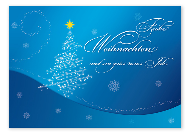 Weihnachts-Postkarte "blue christmas"