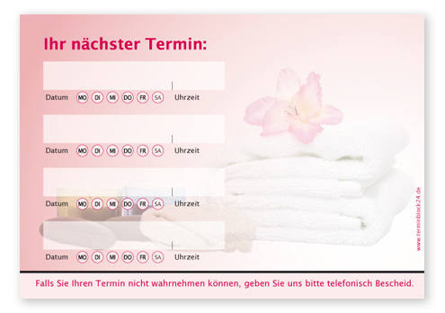 Terminzettel "Zeit zum Entspannen" - 4 Termine mit Wochentagen Terminzettel "Zeit zum Entspannen" - 4 Termine mit Wochentagen