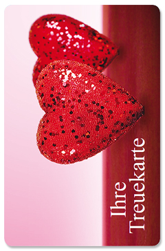 Treuekarte "rote Herzen"