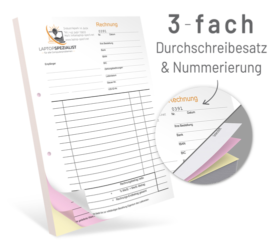 1219010122 Durchschreibesätze 3-fach A4, geblockt, mit Nummerierung Durchschreibesätze 3-fach A4, geblockt, mit Nummerierung